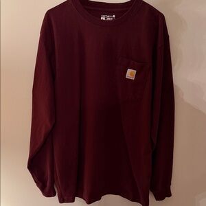Carhartt Burgundy Long Sleeve Tee